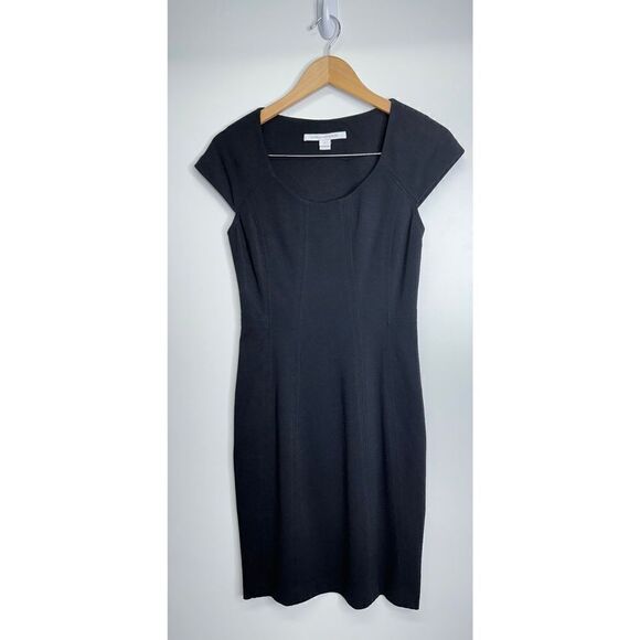 Diane Von Furstenberg Midi Pencil Dress Womens Size 6 Black - Picture 5 of 9